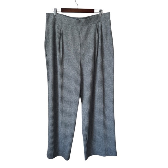 Joe Fresh Pants - Joe Fresh Wide Leg Ribbed Elastic Waist Loose Fit Grey Pants Women's XL